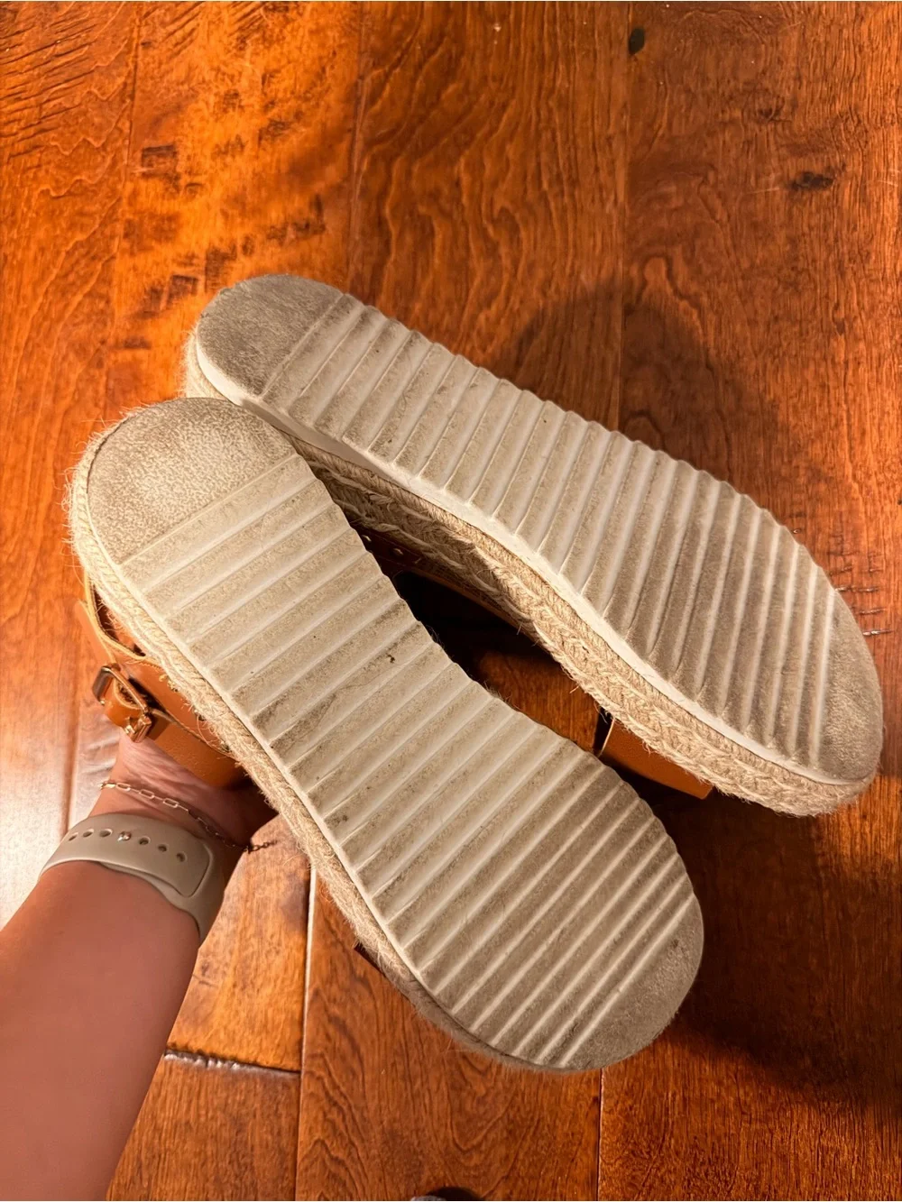 Women's Tan Espadrille Platform Sandals